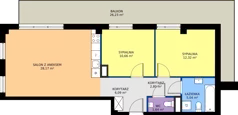 3 pokoje, mieszkanie 66,72 m², piętro 1, oferta nr A.K1.03, Porto Żerań, Warszawa, Białołęka, Żerań, ul. Myśliborska