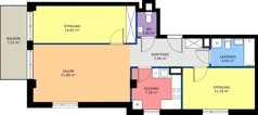 3 pokoje, mieszkanie 69,03 m², piętro 2, oferta nr A.K1.10, Porto Żerań, Warszawa, Białołęka, Żerań, ul. Myśliborska