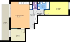 3 pokoje, mieszkanie 62,11 m², piętro 2, oferta nr B.K1.13, Porto Żerań, Warszawa, Białołęka, Żerań, ul. Myśliborska