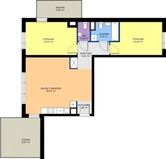 3 pokoje, mieszkanie 70,12 m², piętro 1, oferta nr B.K3.63, Porto Żerań, Warszawa, Białołęka, Żerań, ul. Myśliborska
