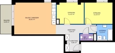 3 pokoje, mieszkanie 69,92 m², piętro 1, oferta nr B.K1.12, Porto Żerań, Warszawa, Białołęka, Żerań, ul. Myśliborska
