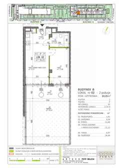 2 pokoje, mieszkanie 39,05 m², parter, oferta nr B.K1.02, Porto Żerań, Warszawa, Białołęka, Żerań, ul. Myśliborska