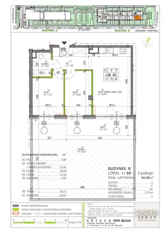 3 pokoje, mieszkanie 57,23 m², piętro 1, oferta nr A.K3.64, Porto Żerań, Warszawa, Białołęka, Żerań, ul. Myśliborska