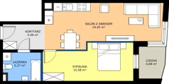 2 pokoje, mieszkanie 50,39 m², piętro 1, oferta nr 2, KSA Klonowa, Kielce, Szydłówek, ul. Klonowa 69