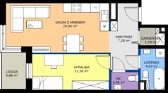 2 pokoje, mieszkanie 47,61 m², piętro 2, oferta nr 14, KSA Klonowa, Kielce, Szydłówek, ul. Klonowa 69