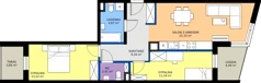 2 pokoje, mieszkanie 63,15 m², piętro 1, oferta nr 5, KSA Klonowa, Kielce, Szydłówek, ul. Klonowa 69