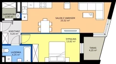 2 pokoje, mieszkanie 50,19 m², piętro 1, oferta nr 3, KSA Klonowa, Kielce, Szydłówek, ul. Klonowa 69
