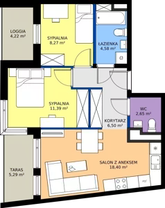 3 pokoje, mieszkanie 51,79 m², piętro 1, oferta nr 30, KSA Klonowa, Kielce, Szydłówek, ul. Klonowa 69