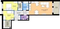 3 pokoje, mieszkanie 70,12 m², piętro 1, oferta nr 1, KSA Klonowa, Kielce, Szydłówek, ul. Klonowa 69