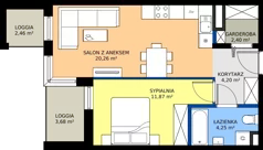 2 pokoje, mieszkanie 42,98 m², piętro 2, oferta nr 16, KSA Klonowa, Kielce, Szydłówek, ul. Klonowa 69