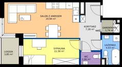 2 pokoje, mieszkanie 47,61 m², piętro 3, oferta nr 23, KSA Klonowa, Kielce, Szydłówek, ul. Klonowa 69