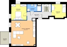 3 pokoje, mieszkanie 69,93 m², piętro 4, oferta nr 4.04., Verde Casa, Łódź, Górna, ul. Felszczyńskiego 30