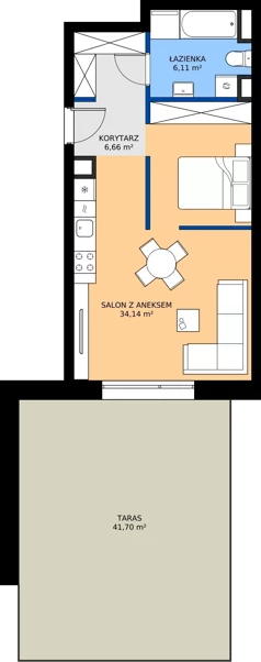 1 pokój, mieszkanie 46,91 m², parter, oferta nr 0.08, Verde Casa, Łódź, Górna, ul. Felsztyńskiego 30