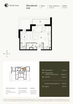 1 pokój, mieszkanie 51,74 m², parter, oferta nr 0.01, Verde Casa, Łódź, Górna, ul. Felszczyńskiego 30