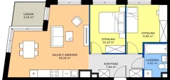 3 pokoje, apartament 59,83 m², piętro 1, oferta nr M06_KOR_52, KOR 52, Warszawa, Włochy, Okęcie, ul. Radarowa 66 