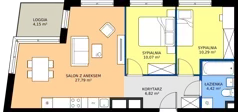 3 pokoje, apartament 59,39 m², piętro 3, oferta nr M29_KOR_52, KOR 52, Warszawa, Włochy, Okęcie, ul. Radarowa 66 