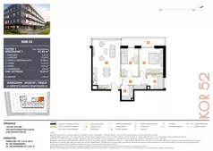 3 pokoje, mieszkanie 59,68 m², piętro 1, oferta nr M07_KOR_52, KOR 52, Warszawa, Włochy, Okęcie, ul. Radarowa 66 