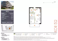 2 pokoje, mieszkanie 43,89 m², piętro 1, oferta nr M10_KOR_52, KOR 52, Warszawa, Włochy, Okęcie, ul. Radarowa 66 