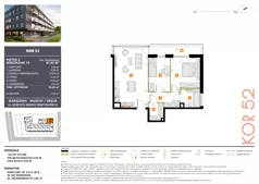 3 pokoje, mieszkanie 59,68 m², piętro 2, oferta nr M19_KOR_52, KOR 52, Warszawa, Włochy, Okęcie, ul. Radarowa 66 