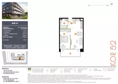 2 pokoje, mieszkanie 41,38 m², piętro 3, oferta nr M33_KOR_52, KOR 52, Warszawa, Włochy, Okęcie, ul. Radarowa 66 