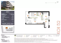 3 pokoje, mieszkanie 59,23 m², piętro 3, oferta nr M39_KOR_52, KOR 52, Warszawa, Włochy, Okęcie, ul. Radarowa 66 