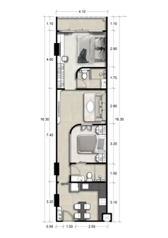 2 pokoje, mieszkanie 60,09 m², piętro 2, oferta nr BS210, Ever Prime Residences by Anocha, Karon