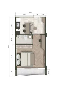 1 pokój, apartament 37,28 m², piętro 1, oferta nr L103, The Trees Residence by Anocha, Choeng Thale, Soi Bang Thao 1