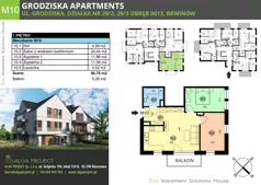 3 pokoje, mieszkanie 56,79 m², piętro 1, oferta nr M10, Grodziska Apartments, Brwinów, ul. Grodziska 43 C