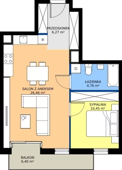 2 pokoje, mieszkanie 48,03 m², piętro 1, oferta nr 4, Apartamenty Pustułeczki, Warszawa, Ursynów, Ursynów, ul Pustułeczki 18 d