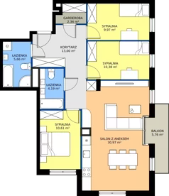 4 pokoje, mieszkanie 88,07 m², piętro 1, oferta nr 3, Apartamenty Pustułeczki, Warszawa, Ursynów, Ursynów, ul Pustułeczki 18 d