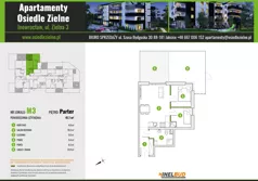 3 pokoje, mieszkanie 41,10 m², parter, oferta nr M03, Osiedle Zielne, Inowrocław, ul. Zielna 3