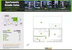 2 pokoje, mieszkanie 36,70 m², piętro 1, oferta nr M11, Osiedle Zielne, Inowrocław, ul. Zielna 3