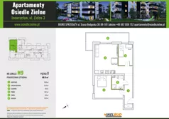 3 pokoje, mieszkanie 60,90 m², piętro 1, oferta nr M09, Osiedle Zielne, Inowrocław, ul. Zielna 3
