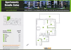 3 pokoje, mieszkanie 41,10 m², piętro 1, oferta nr M10, Osiedle Zielne, Inowrocław, ul. Zielna 3