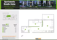 2 pokoje, mieszkanie 36,70 m², piętro 1, oferta nr M11, Osiedle Zielne, Inowrocław, ul. Zielna 3