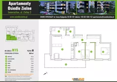 4 pokoje, mieszkanie 68,60 m², piętro 2, oferta nr M15, Osiedle Zielne, Inowrocław, ul. Zielna 3