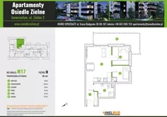 3 pokoje, mieszkanie 41,10 m², piętro 2, oferta nr M17, Osiedle Zielne, Inowrocław, ul. Zielna 3