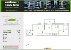 3 pokoje, mieszkanie 58,20 m², piętro 2, oferta nr M18, Osiedle Zielne, Inowrocław, ul. Zielna 3