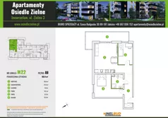 3 pokoje, mieszkanie 60,90 m², piętro 3, oferta nr M22, Osiedle Zielne, Inowrocław, ul. Zielna 3