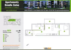 3 pokoje, mieszkanie 58,20 m², piętro 3, oferta nr M24, Osiedle Zielne, Inowrocław, ul. Zielna 3