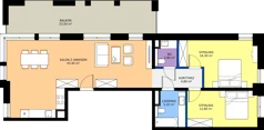 3 pokoje, apartament 85,30 m², piętro 3, oferta nr A04, Rezydencja Caro, Gliwice, Śródmieście, ul. Dolnych Wałów