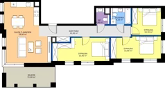 4 pokoje, apartament 89,40 m², piętro 3, oferta nr A03, Rezydencja Caro, Gliwice, Śródmieście, ul. Dolnych Wałów