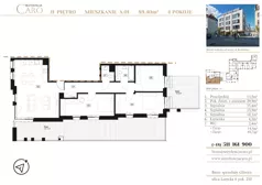 4 pokoje, mieszkanie 89,40 m², piętro 2, oferta nr A01, Rezydencja Caro, Gliwice, Śródmieście, ul. Dolnych Wałów