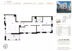 4 pokoje, mieszkanie 89,40 m², piętro 3, oferta nr A03, Rezydencja Caro, Gliwice, Śródmieście, ul. Dolnych Wałów