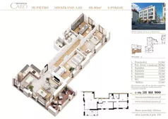 4 pokoje, mieszkanie 89,40 m², piętro 3, oferta nr A03, Rezydencja Caro, Gliwice, Śródmieście, ul. Dolnych Wałów