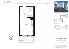 1 pokój, apartament 26,90 m², piętro 1, oferta nr B01, Rezydencja Caro, Gliwice, Śródmieście, ul. Dolnych Wałów