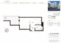 1 pokój, mieszkanie 38,90 m², piętro 1, oferta nr B06, Rezydencja Caro, Gliwice, Śródmieście, ul. Dolnych Wałów