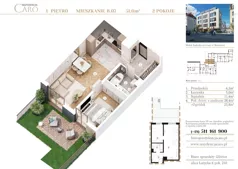 2 pokoje, mieszkanie 51,00 m², piętro 1, oferta nr B07, Rezydencja Caro, Gliwice, Śródmieście, ul. Dolnych Wałów