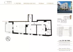 3 pokoje, mieszkanie 79,80 m², piętro 1, oferta nr B12, Rezydencja Caro, Gliwice, Śródmieście, ul. Dolnych Wałów