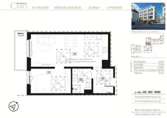 2 pokoje, mieszkanie 51,10 m², piętro 2, oferta nr B15, Rezydencja Caro, Gliwice, Śródmieście, ul. Dolnych Wałów